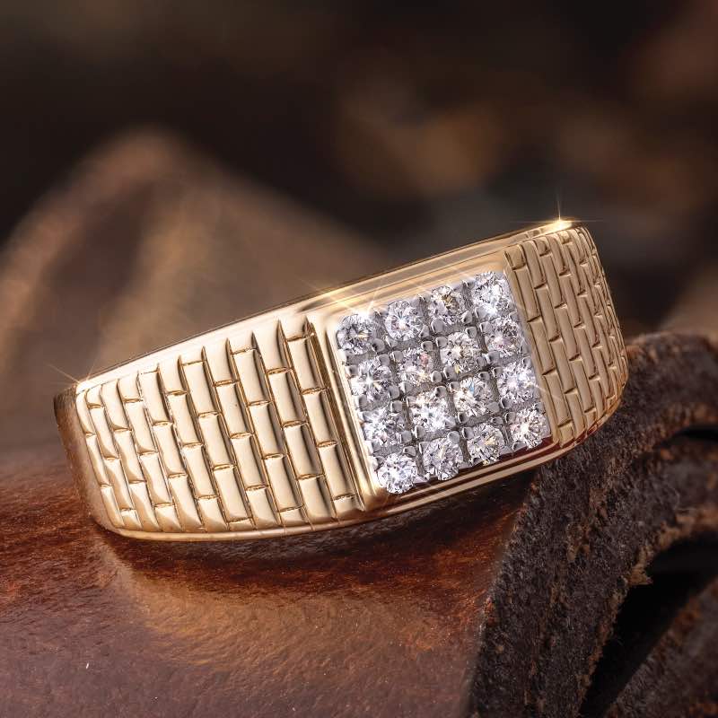 Classic Men's Lab-Created Diamond Ring